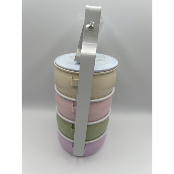 Pinto Lunch Box Thai Food Carrier Container Bento Enamelware Traditional Vintage - Picture 2 of 9